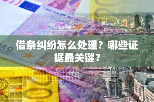 武汉借条纠纷怎么处理？哪些证据最关键？