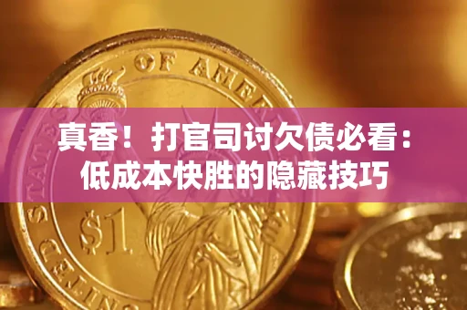 武汉真香！打官司讨欠债必看：低成本快胜的隐藏技巧