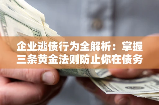 武汉企业逃债行为全解析：掌握三条黄金法则防止你在债务乱局中“踩雷”