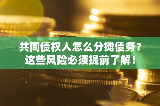 武汉共同债权人怎么分摊债务？这些风险必须提前了解！